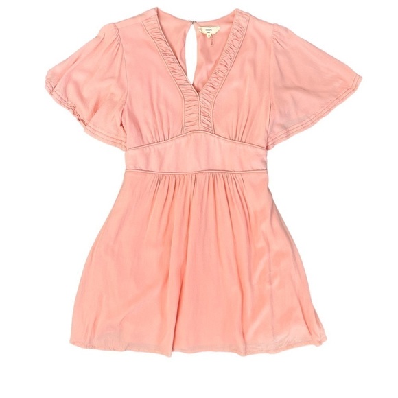 Entro Enchanting Light Pink Empire Waist Flutter Sleeve Babydoll Dress Sz Medium - Picture 4 of 17